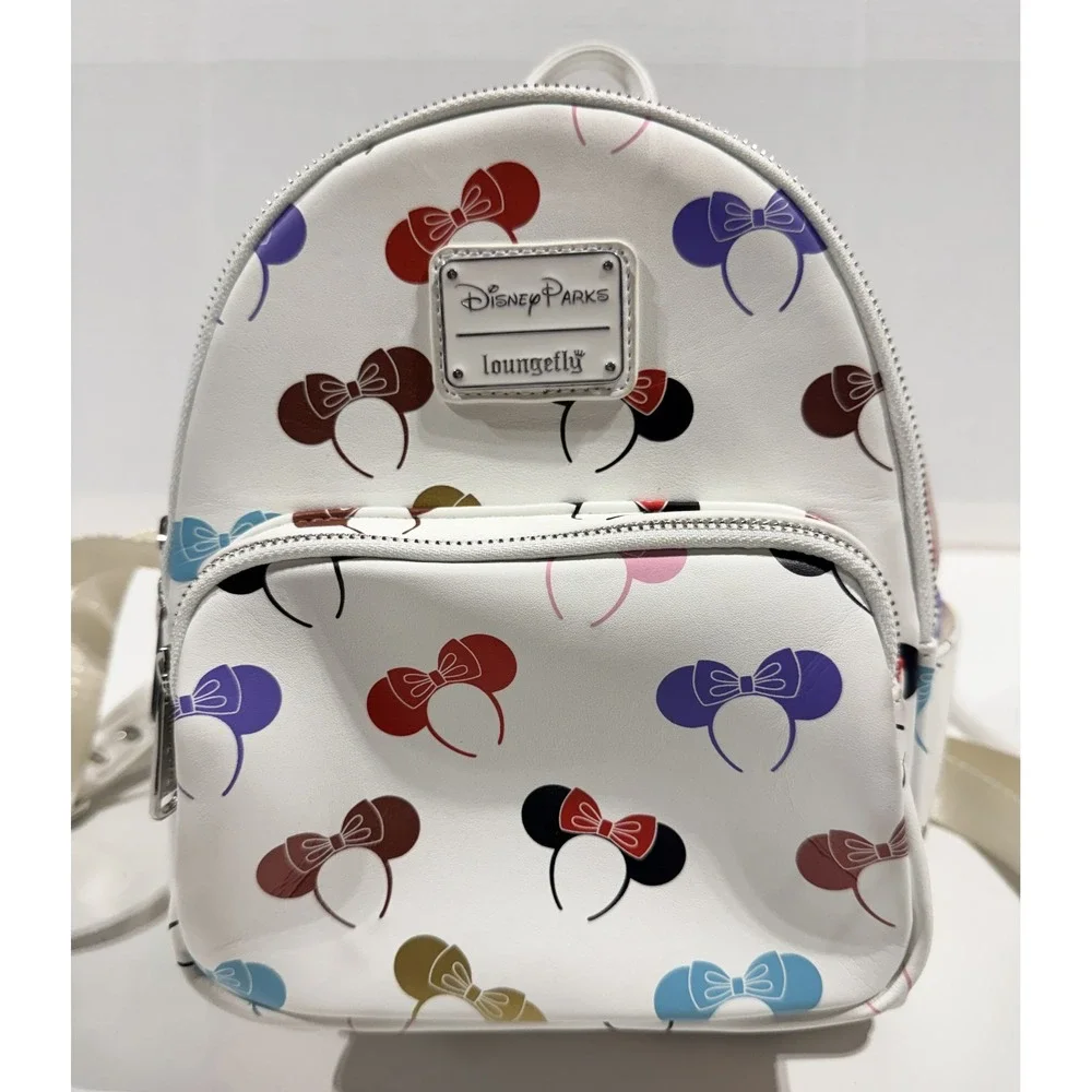 DISNEY PARKS Loungefly‎ Mini Backpack - Minnie Mouse Ears White - Size 10x9